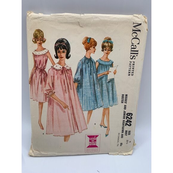 McCall's Misses Girls Nightgown Sewing Pattern sz 9 - uncut - Picture 1 of 2